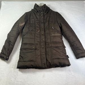 Vintage Rocawear Women's‎ Large Puffer Jacket Quilted Faux Fur Lined